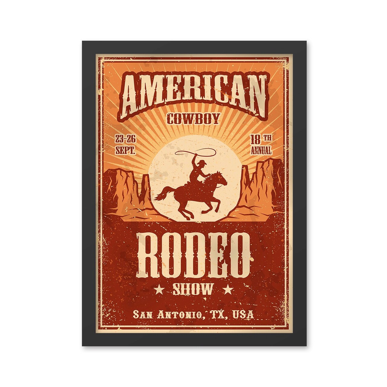 Tablou decorativ, Rodeo Show (40 x 55), Polistiren, Multicolor - imagine 3